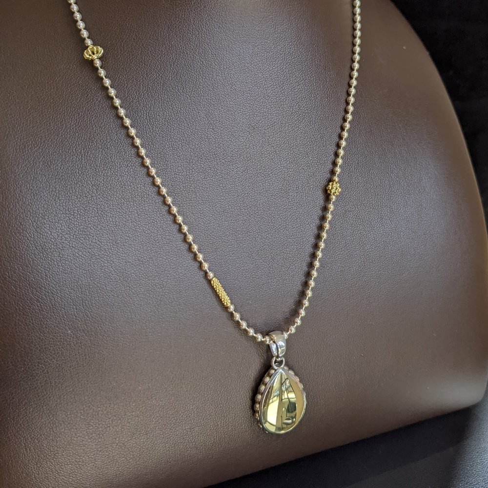 LAGOS Sterling Silver & 18K Teardrop Pendant necklace